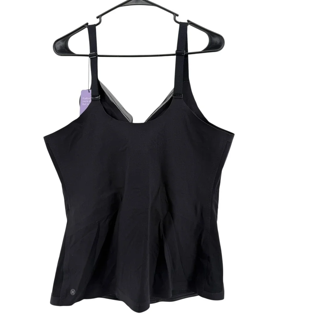 HONEYLOVE CrossOver Cami Black Sculpting Bra Tank Tummy Control Shapewear 3XL - Picture 6 of 9